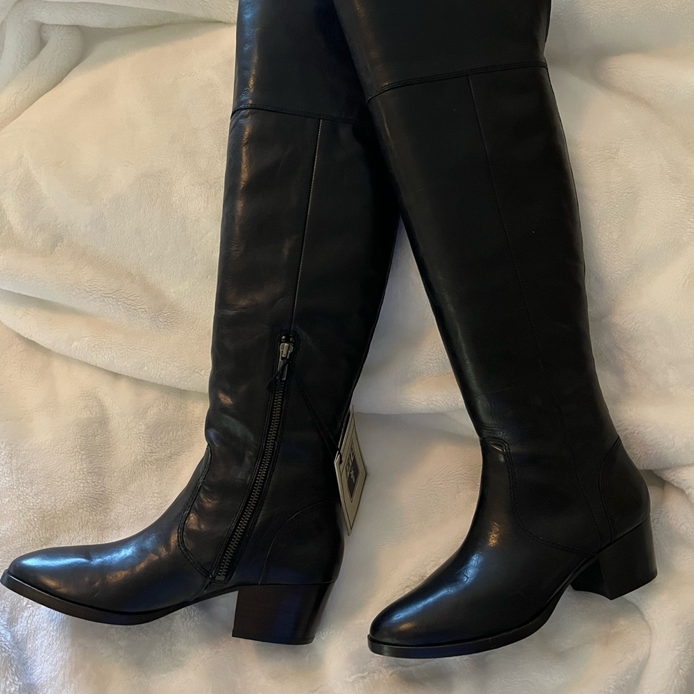 Frye Black Over the Knee Boots with Medium Heel. size 8.